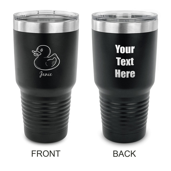 Custom Rubber Duckie 30 oz Stainless Steel Tumbler - Black - Double Sided (Personalized)