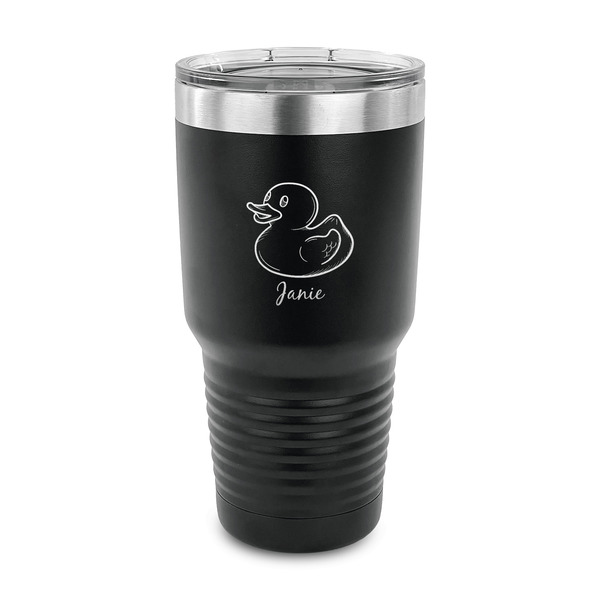 Custom Rubber Duckie 30 oz Stainless Steel Tumbler - Black - Single Sided (Personalized)
