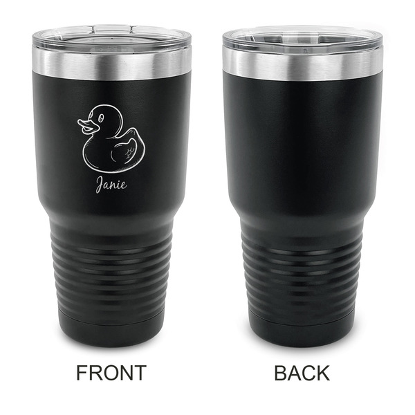 Rubber Duckie 30 oz Stainless Steel Ringneck Tumblers - Black - Single Sided - APPROVAL