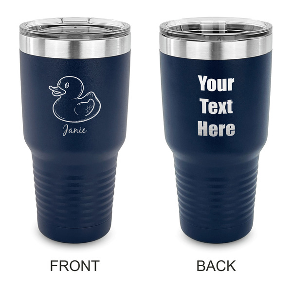 Custom Rubber Duckie 30 oz Stainless Steel Tumbler - Navy - Double Sided (Personalized)