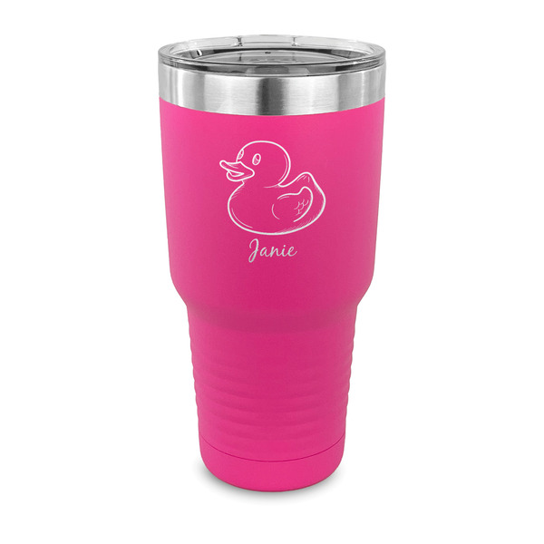 Custom Rubber Duckie 30 oz Stainless Steel Tumbler - Pink - Single Sided (Personalized)