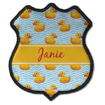 Rubber Duckie Iron On Shield Patch C w/ Name or Text