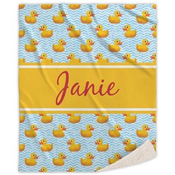 Rubber Duckie Sherpa Throw Blanket (Personalized)