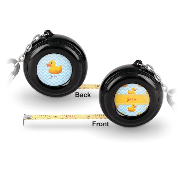Rubber Duckie 6-Ft Pocket Tape Measure with Carabiner Hook - Front and Back