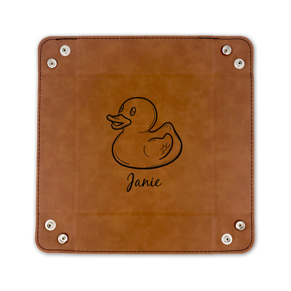 Rubber Duckie 6" x 6" Leatherette Snap Up Tray - FLAT FRONT