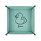 Rubber Duckie 6" x 6" Teal Leatherette Snap Up Tray - FOLDED UP