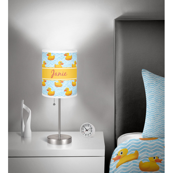Rubber Duckie 7 inch drum lamp shade - in room