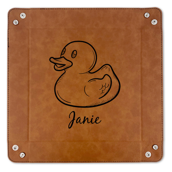Rubber Duckie 9" x 9" Leatherette Snap Up Tray - APPROVAL (FLAT)