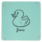 Rubber Duckie 9" x 9" Teal Leatherette Snap Up Tray - APPROVAL
