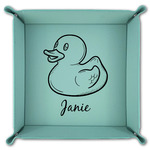 Rubber Duckie Teal Faux Leather Valet Tray (Personalized)