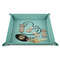 Rubber Duckie 9" x 9" Teal Leatherette Snap Up Tray - STYLED
