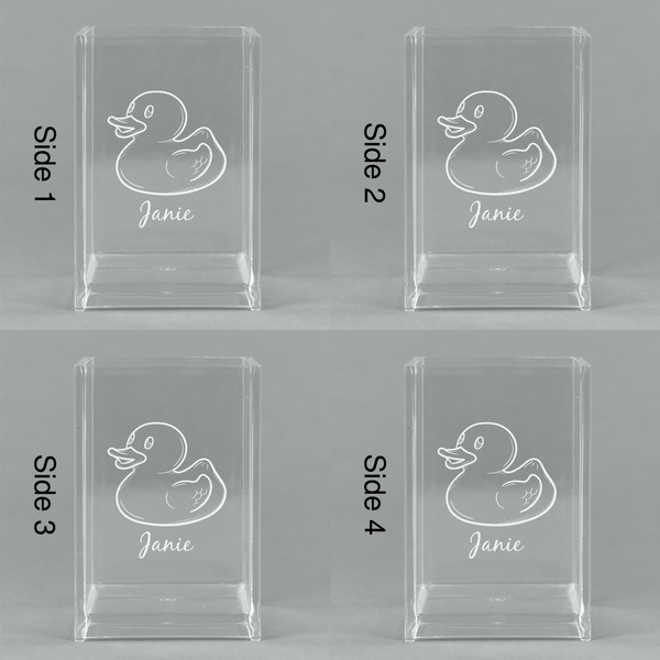 Rubber Duckie Acrylic Pen Holder - All Sides