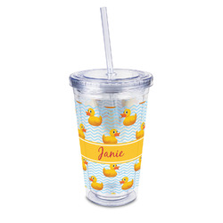 Rubber Duckie 16oz Double Wall Acrylic Tumbler with Lid & Straw - Full Print (Personalized)