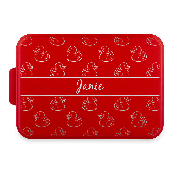 Custom Rubber Duckie Aluminum Baking Pan with Red Lid (Personalized)