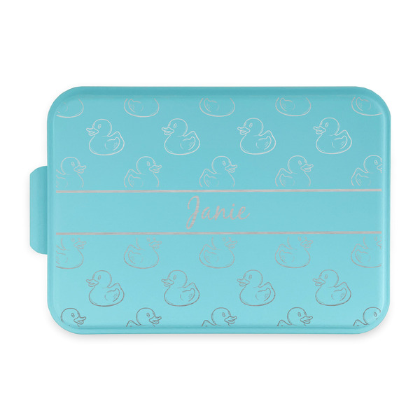 Custom Rubber Duckie Aluminum Baking Pan with Teal Lid (Personalized)