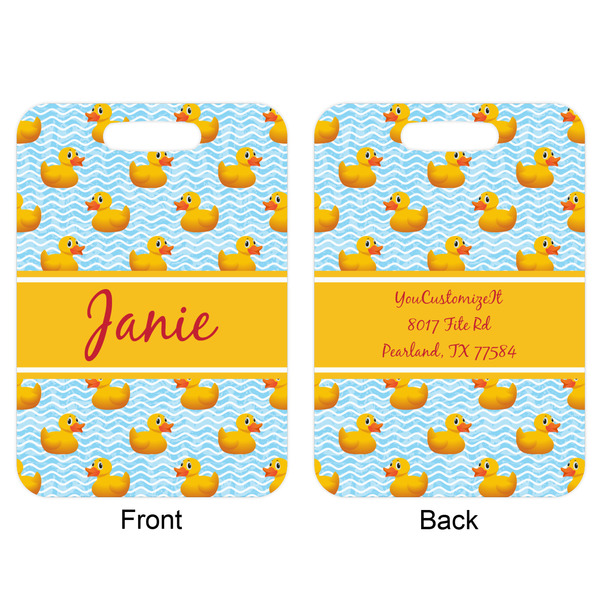 Rubber Duckie Aluminum Luggage Tag (Front + Back)