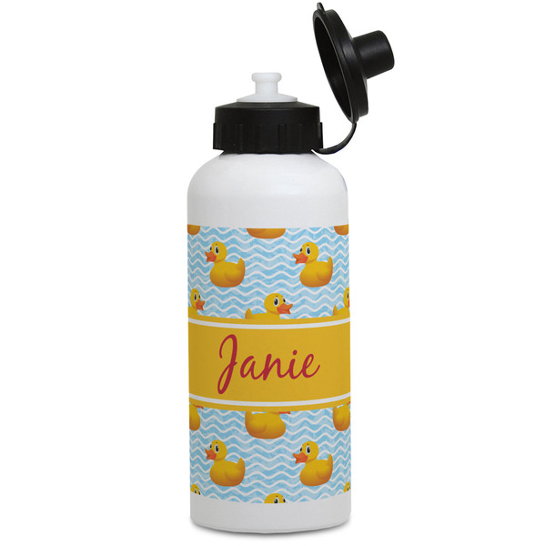 Custom Rubber Duckie Water Bottles - Aluminum - 20 oz - White (Personalized)
