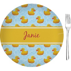 Rubber Duckie 8" Glass Appetizer / Dessert Plates - Single or Set (Personalized)