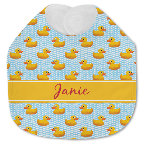 Custom Rubber Duckie Jersey Knit Baby Bib w/ Name or Text