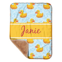 Rubber Duckie Sherpa Baby Blanket - 30" x 40" w/ Name or Text