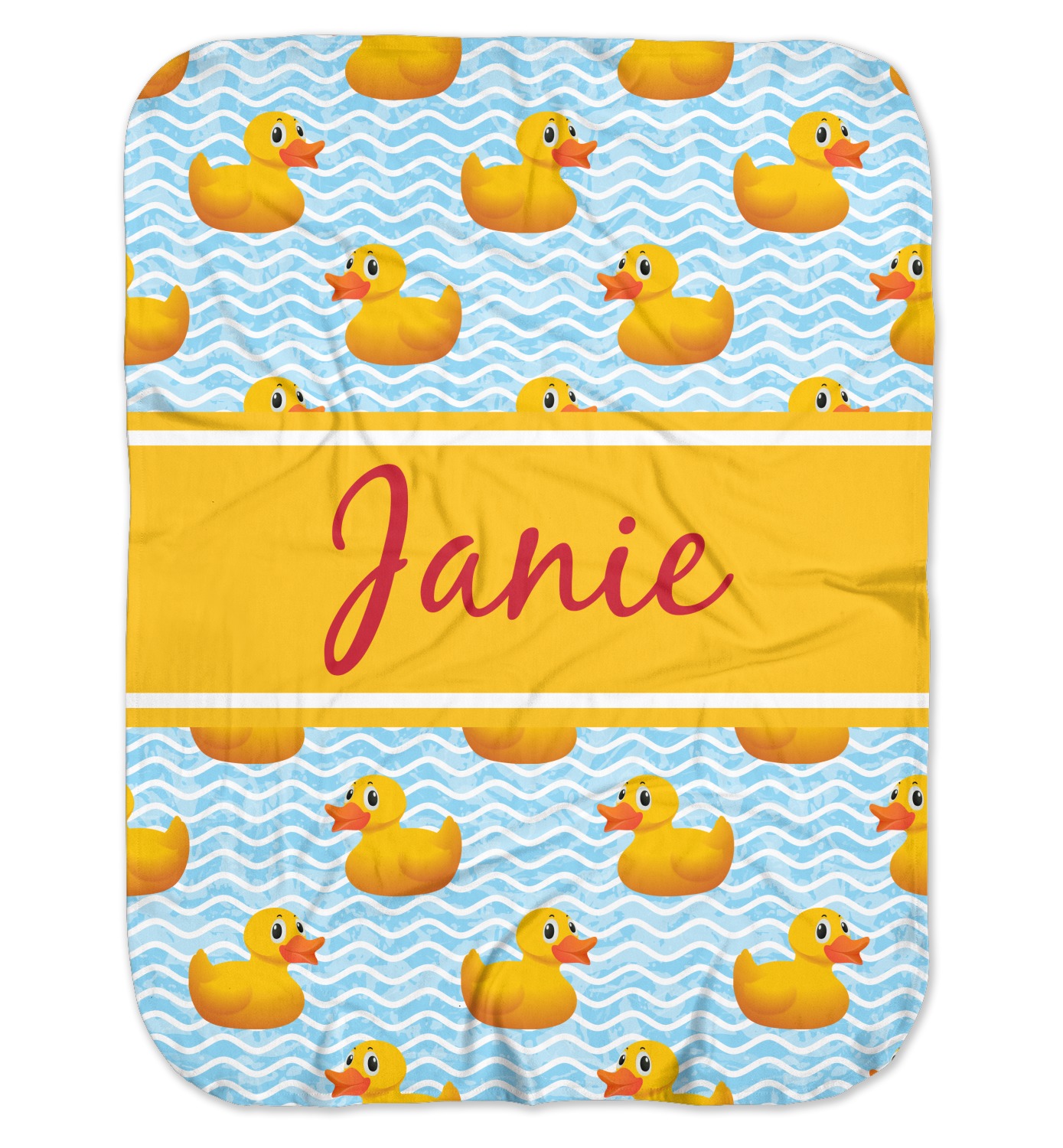 Custom Rubber Duckie Baby Swaddling Blanket (Personalized) YouCustomizeIt