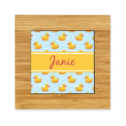 Rubber Duckie Bamboo Trivet with Ceramic Tile Insert (Personalized)