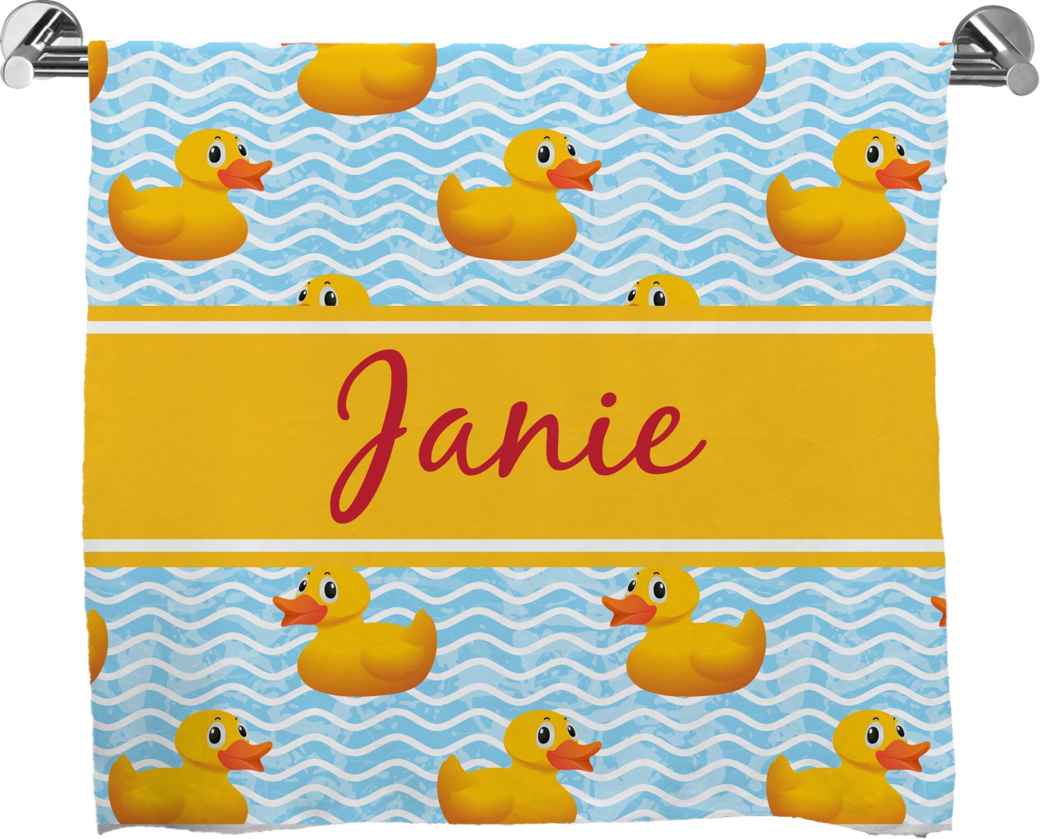 Rubber Duckie Full Print Bath Towel (Personalized) YouCustomizeIt