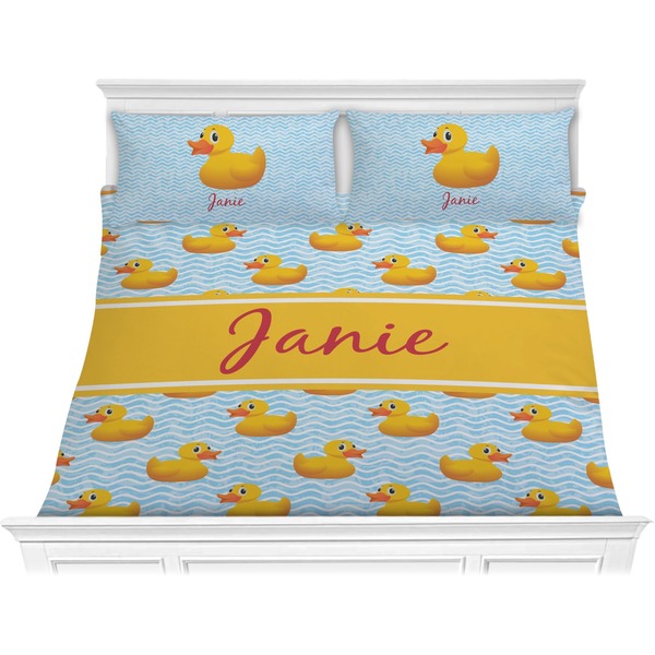 Custom Rubber Duckie Comforter Set - King (Personalized)