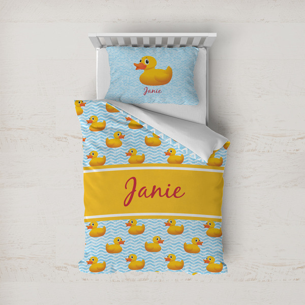 Custom Rubber Duckie Duvet Cover Set - Twin (Personalized)