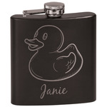 Rubber Duckie Black Flask Set (Personalized)