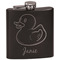 Rubber Duckie Black Flask - Engraved Front