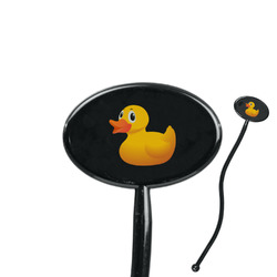 Rubber Duckie 7" Oval Plastic Stir Sticks - Black - Single Sided