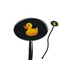 Rubber Duckie Black Plastic 7" Stir Stick - Oval - Closeup