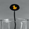 Rubber Duckie Black Plastic 7" Stir Stick - Oval - Main