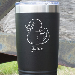 Rubber Duckie 20 oz Stainless Steel Tumbler - Black - Single Sided (Personalized)