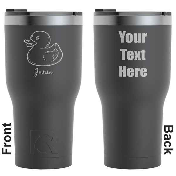 Custom Rubber Duckie RTIC Tumbler - Black - Engraved Front & Back (Personalized)