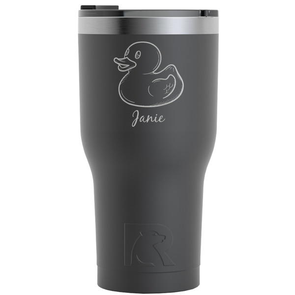 Custom Rubber Duckie RTIC Tumbler - Black - Engraved Front (Personalized)
