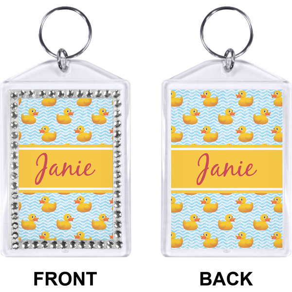 Rubber Duckie Bling Keychain (Front + Back)
