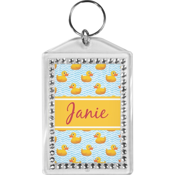 Custom Rubber Duckie Bling Keychain (Personalized)