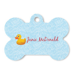 Rubber Duckie Bone Shaped Dog ID Tag - Large (Personalized)