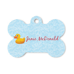 Rubber Duckie Bone Shaped Dog ID Tag - Small (Personalized)