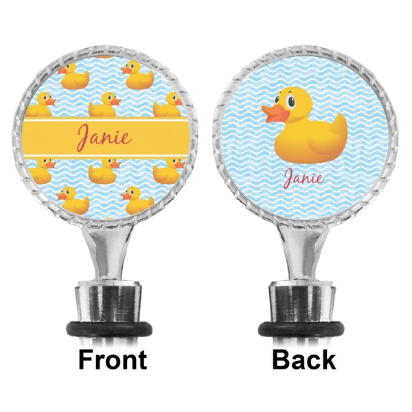 Rubber Duckie Bottle Stopper - Front and Back