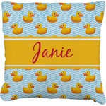 Rubber Duckie Faux-Linen Throw Pillow 16" (Personalized)