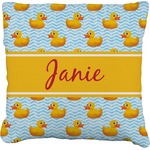 Rubber Duckie Faux-Linen Throw Pillow 18" (Personalized)