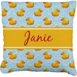 Rubber Duckie Faux-Linen Throw Pillow 26" (Personalized)