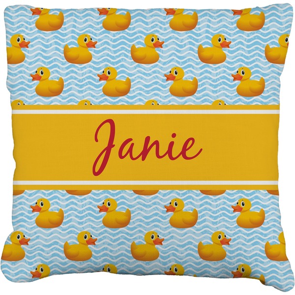 Custom Rubber Duckie Faux-Linen Throw Pillow 26" (Personalized)