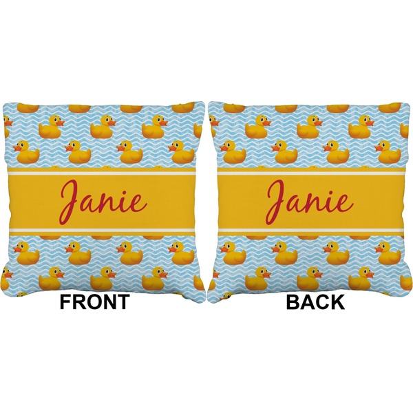 Rubber Duckie Burlap Pillow Approval