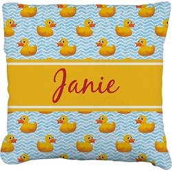 Rubber Duckie Faux-Linen Throw Pillow (Personalized)