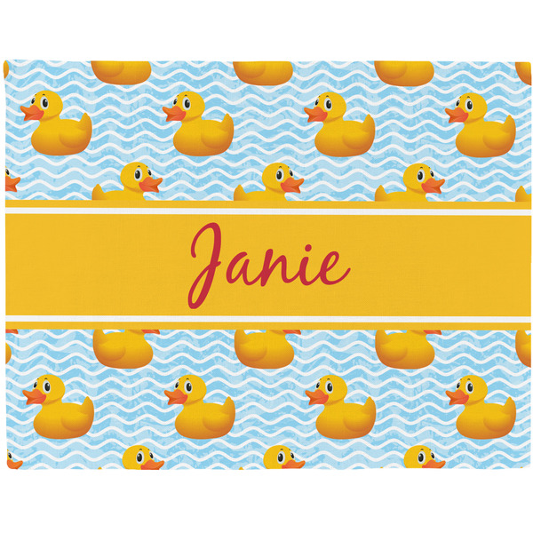Custom Rubber Duckie Woven Fabric Placemat - Twill w/ Name or Text