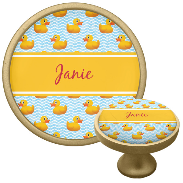 Custom Rubber Duckie Cabinet Knob - Gold (Personalized)